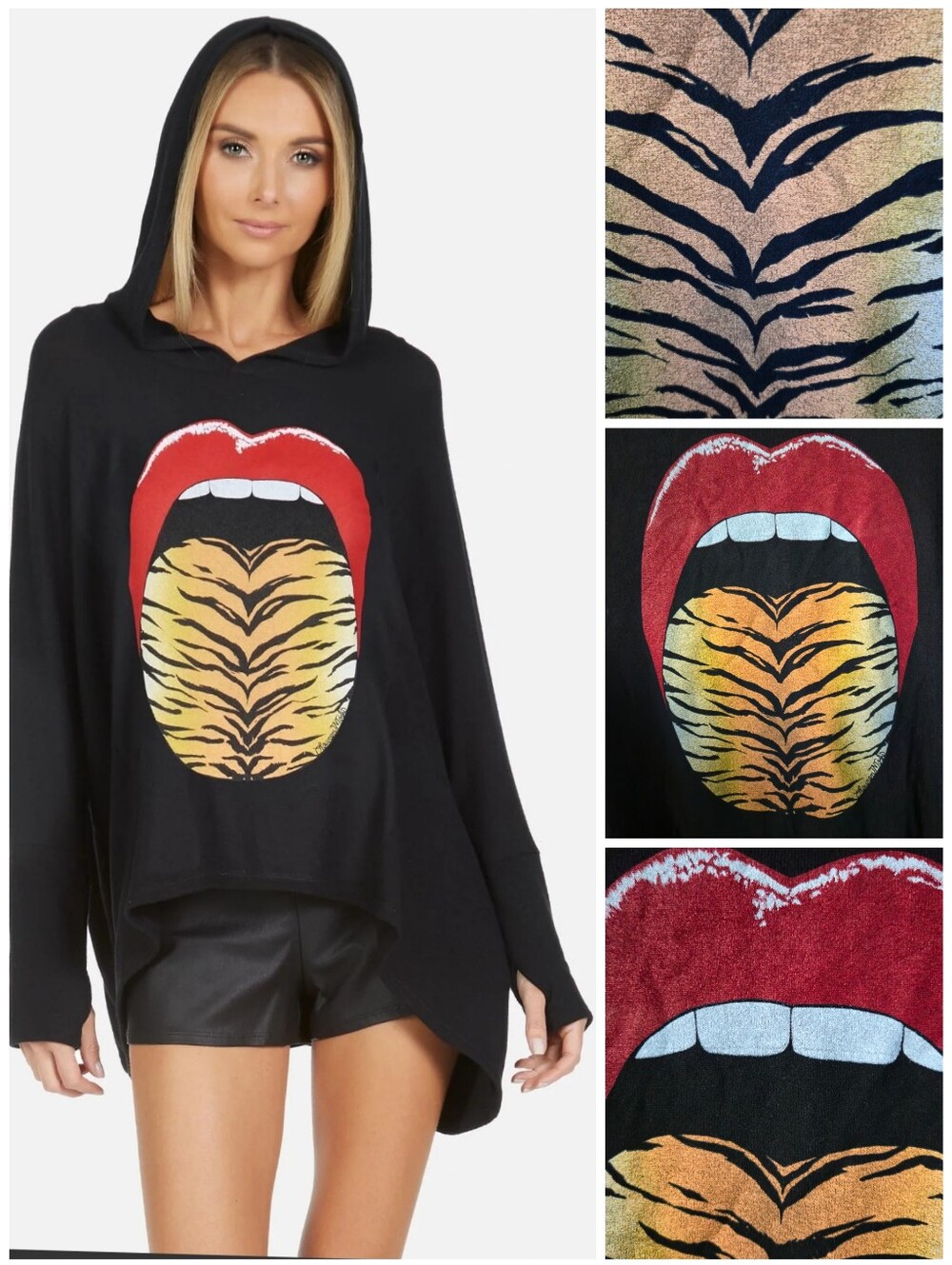 Lauren Moshi Leopard Tongue wilma hoodie